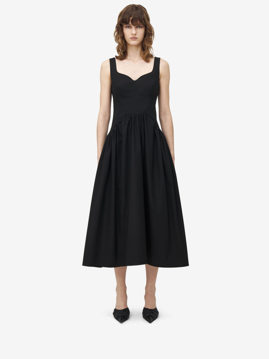 ALEXANDER MCQUEEN - Sweetheart Neckline Midi Dress - Item 829981QAABC